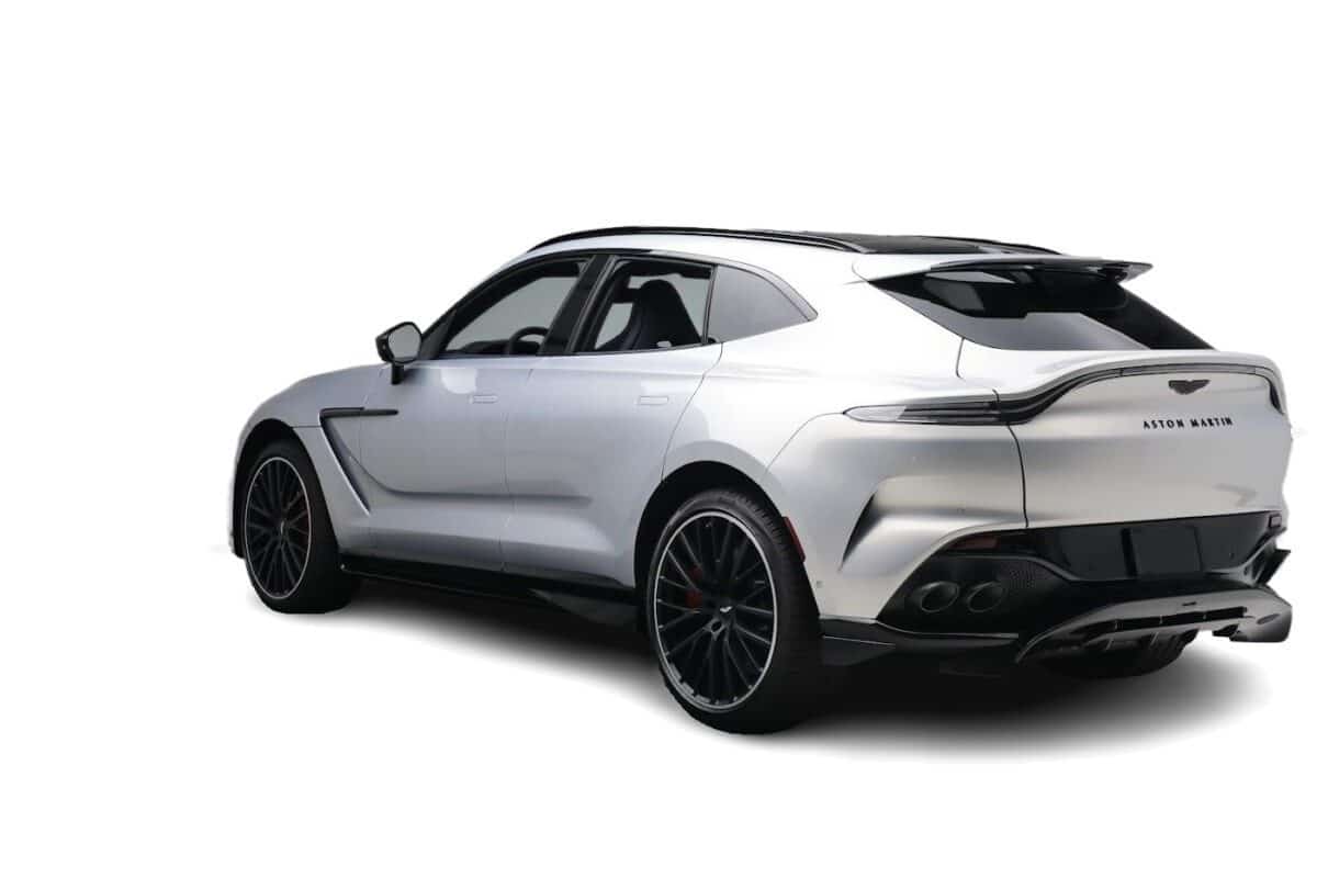White Aston Martin DBX from the side