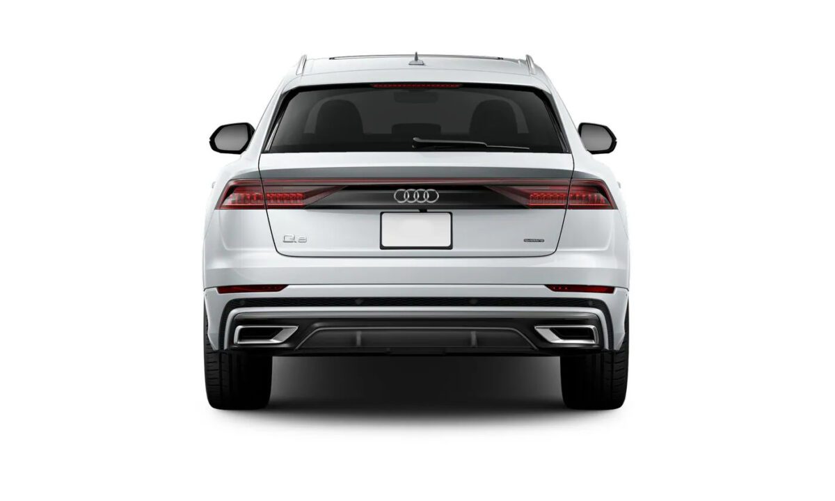 White Audi Q8 Rear view