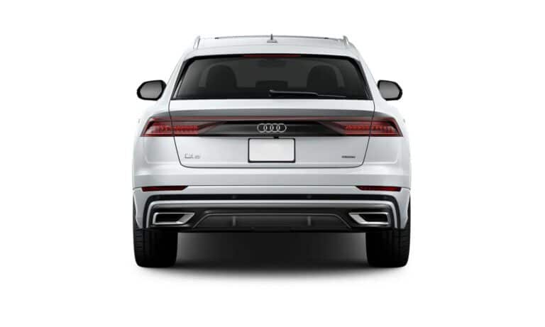 White Audi Q8 Rear view