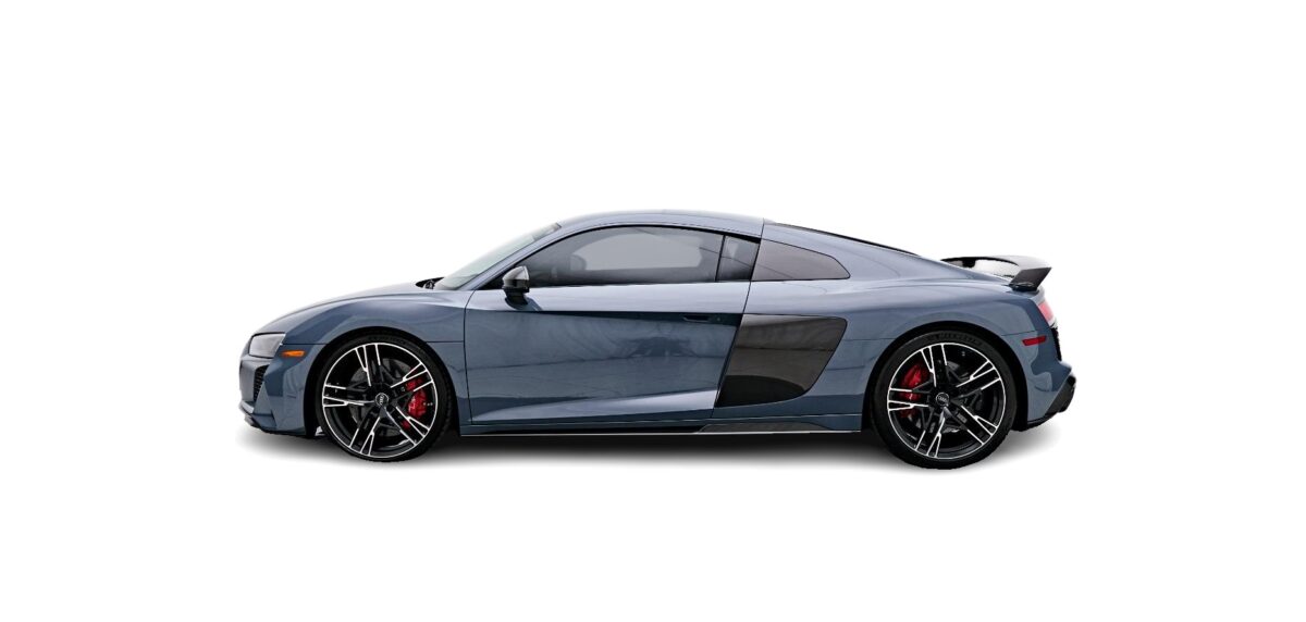 Blue Audi R8 Side view