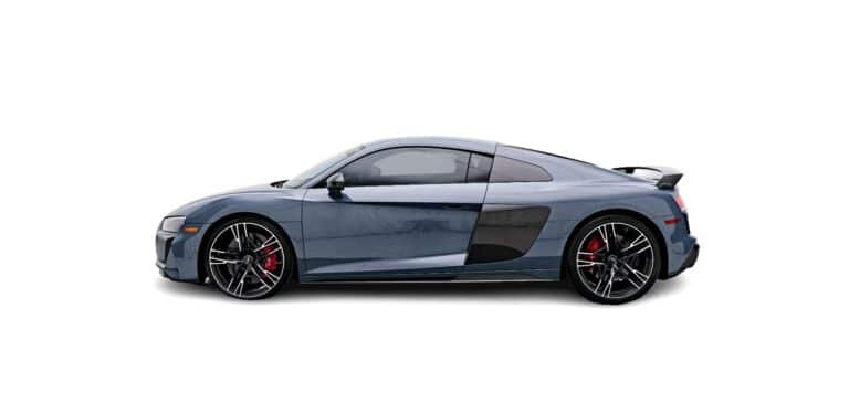 Blue Audi R8 Side view