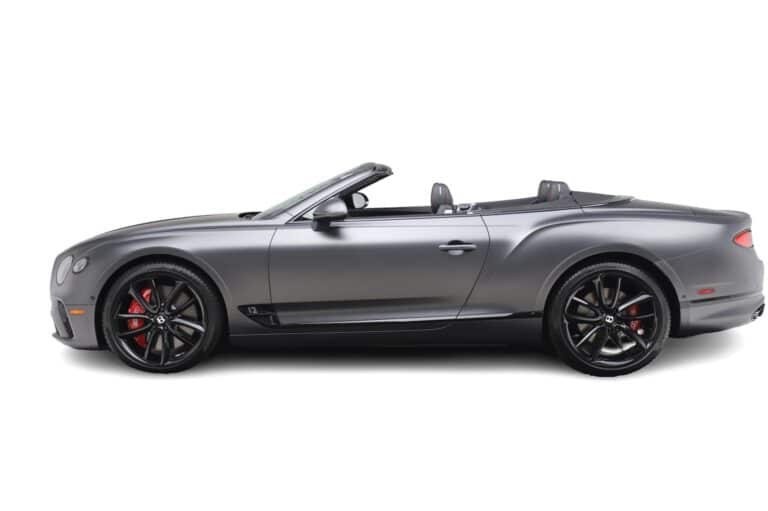 Silver Bentley Continental GTC View from the side