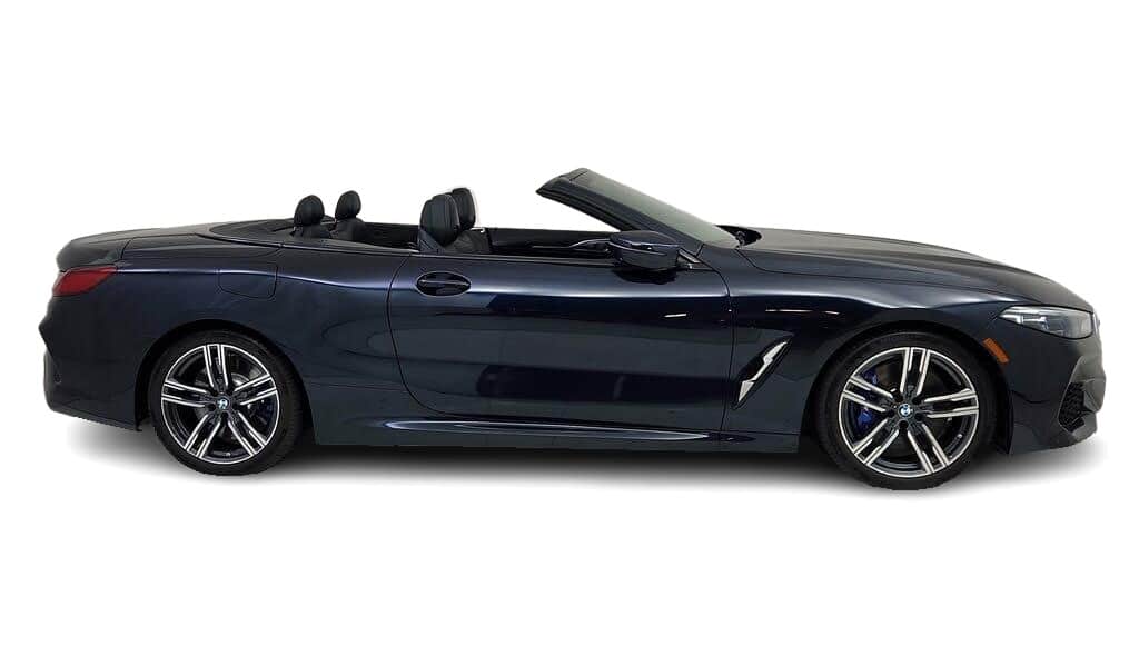 Black BMW 8 Series Convertible Side view