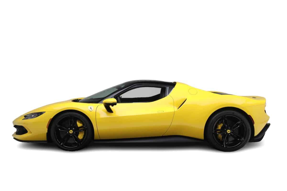 Yellow Ferrari 296 GTB Side view