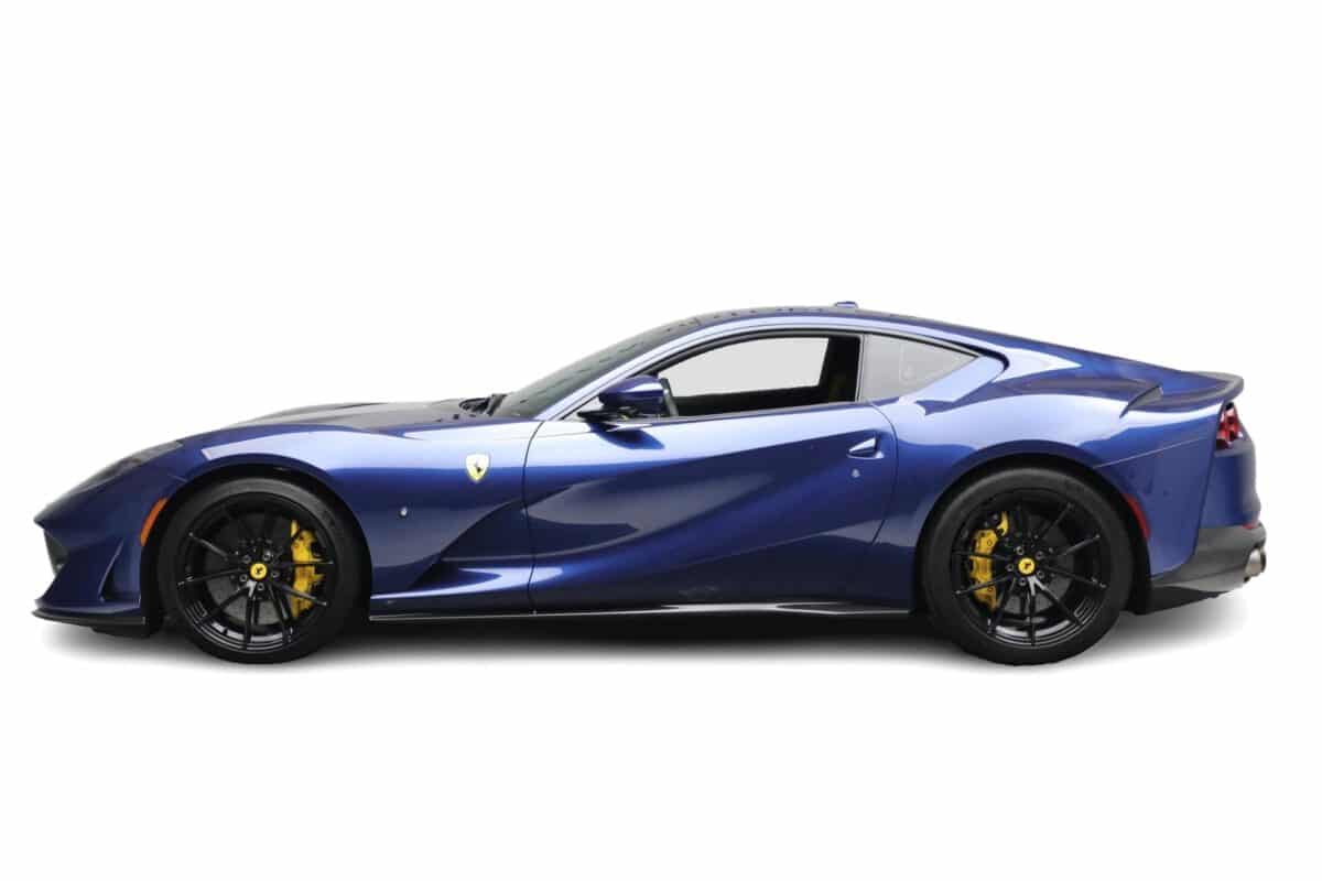 Purple Ferrari 812 Superfast Side view