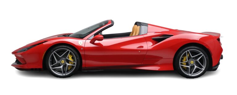 Red Ferrari F8 Spider Side view