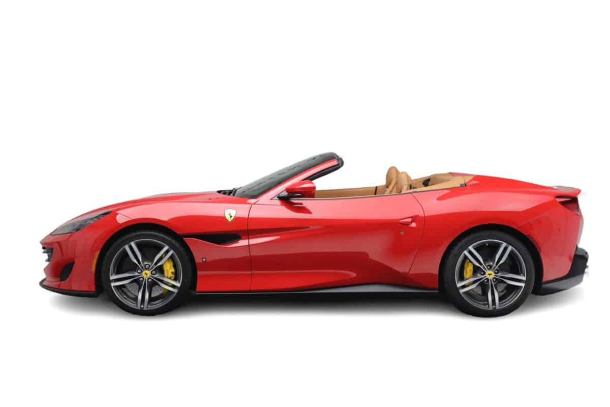 Red Ferrari Portofino Side view