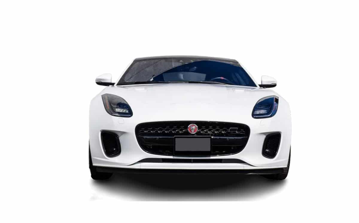 White Jaguar F-Type Front view