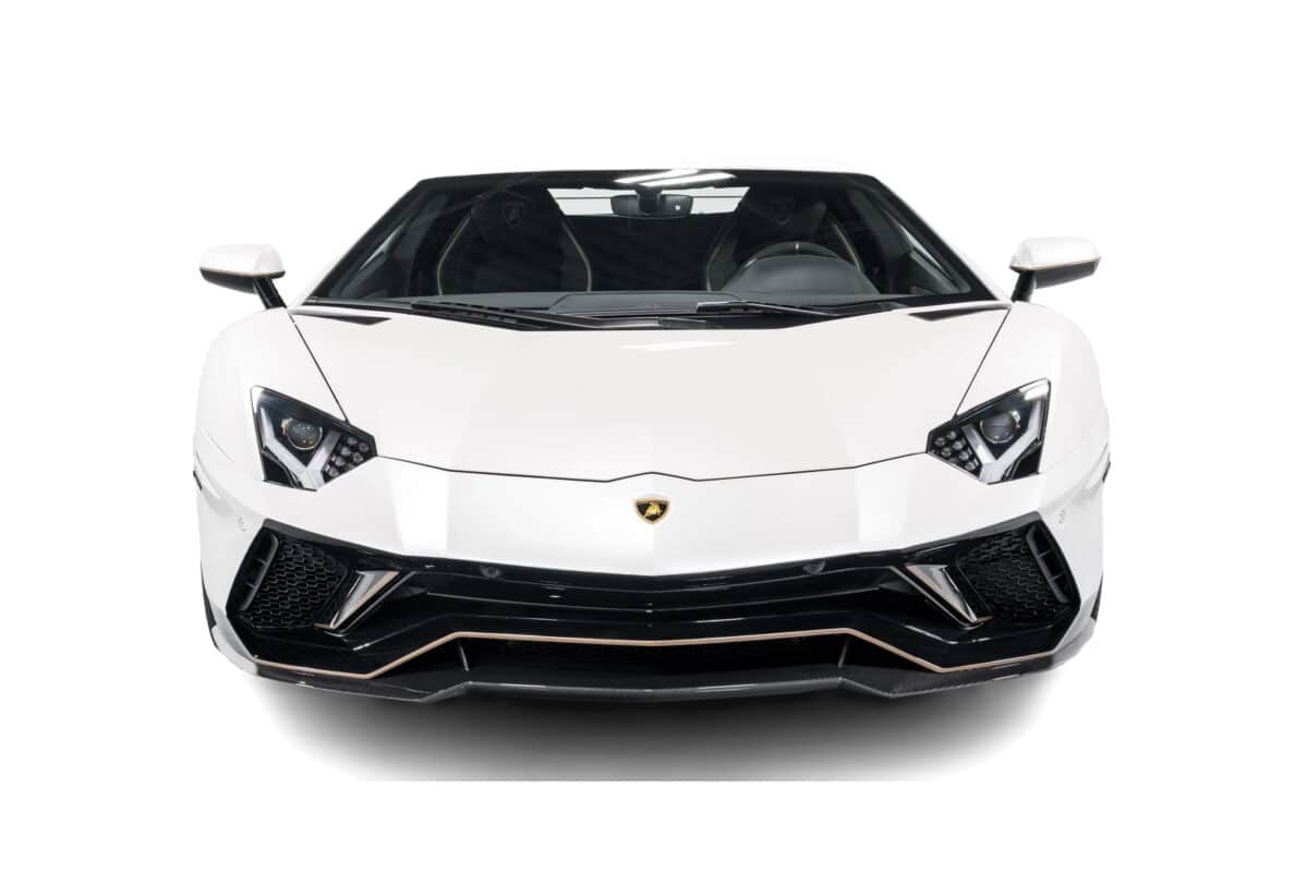 White Lamborghini Aventador Front view