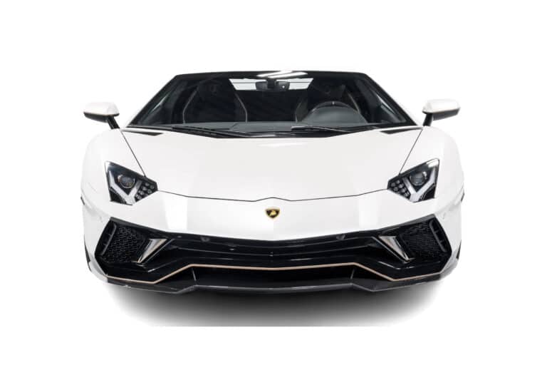 White Lamborghini Aventador Front view