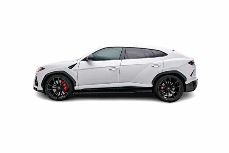 White Lamborghini Urus Side view