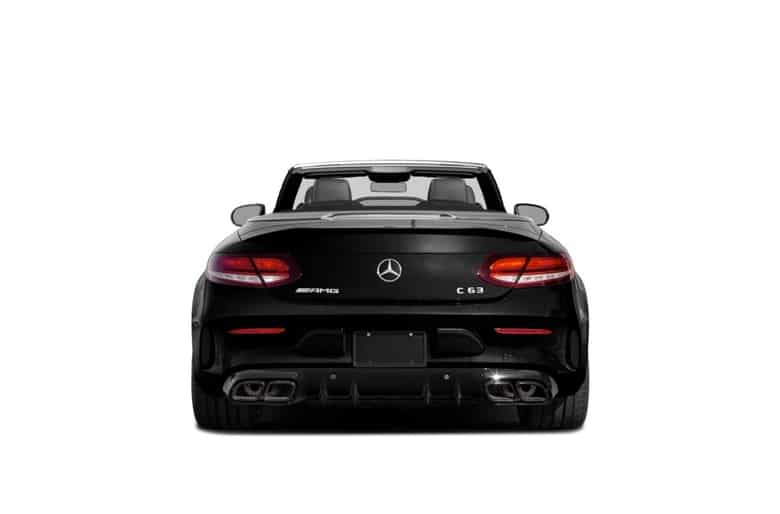 Black Mercedes C63 AMG Cabriolet Rear view
