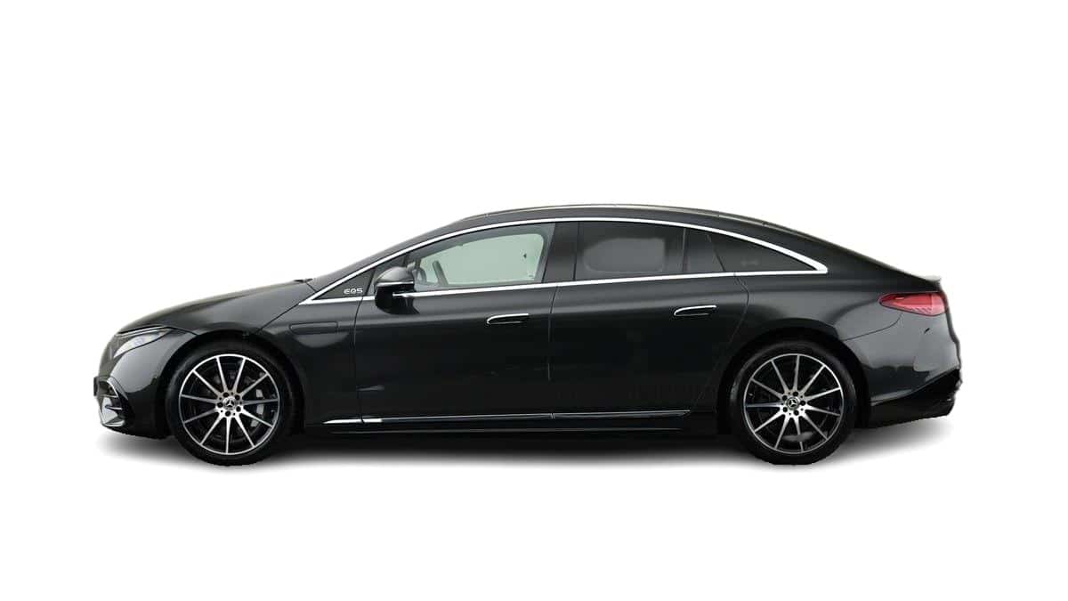 Black Mercedes EQS Side view